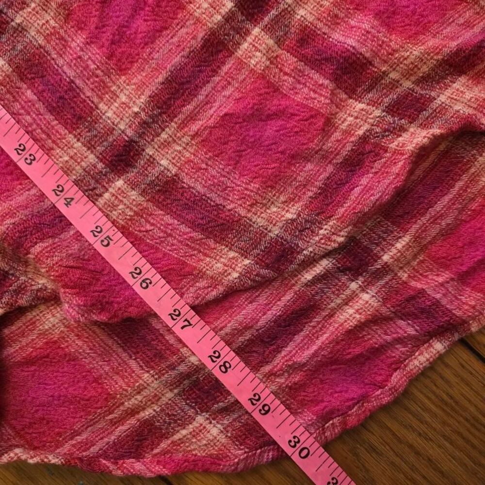 Pilcro Anthropologie Pink Plaid Button-Down Shirt Size XL - Picture 7 of 8